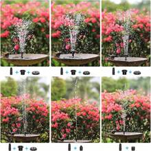 6.5W Floating Solar Fountain Pump With Built-In Battery & 6 Spray Nozzles Auto Shut Off Design For Summer Garden Bird Bath Small Pond Decoration - Black - View 6