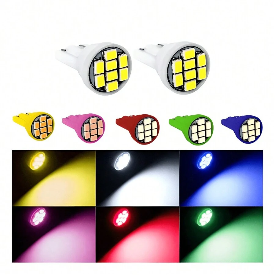 4x T10 LED 8 SMD 12v Drop Bulb - 紅色 - 查看 1