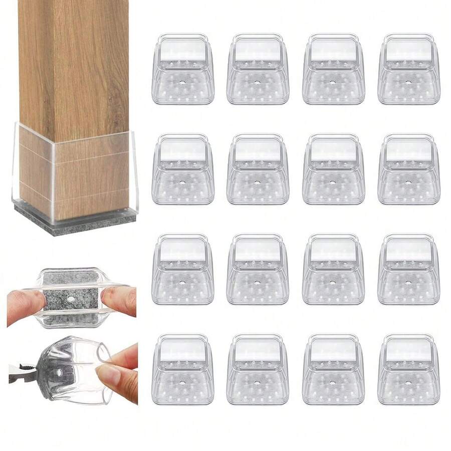 16 PCS Chair Leg Floor Protectors, Furniture Pads For Hardwood Floors