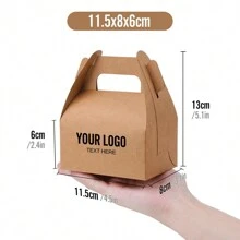 Set de 20 cajas de regalo de papel kraft blanco y marrón, cajas para pasteles, cajas para postres, cajas para recuerdos de fiestas, con posibilidad de impresión personalizada de logotipos y texto - Caqui - Ver 5