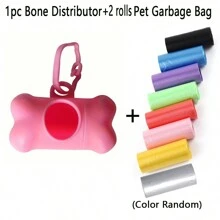 1入骨形狗便袋分配器，狗糞袋盒，配有掛鉤的小型狗袋分配器，適用於寵物小狗遛狗，行山和露營 - 彩色 - 查看 19