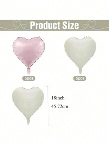 18-Inch Foil Heart Shaped Balloon For Wedding, Birthday, Proposal Party Decoration, - Multicolor - View 2