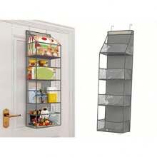1 pieza/2 piezas Estantería organizadora de 4/6 niveles para montar en la puerta con bolsillos independientes, estantería de almacenamiento de tela montada en la pared, apta para armarios, baños, dormitorios y residencias, incluye 2 ganchos de metal, para organizar cosméticos, juguetes y artículos varios, pantalones, zapatos, vaqueros, botas, faldas, dormitorio, organizador, almacenamiento en el hogar, camiseta blanca para mujer, pantalones negros para mujer, ropa de invierno para dama, vestido