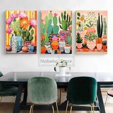 1 tấm áp phích xương rồng Mexico theo phong cách Matisse tranh in nghệ thuật Mexico truyền thống tranh vải nghệ thuật treo tường hình ảnh trang trí phòng xương rồng không có khung - Nhiều màu - Xem 4