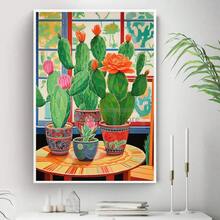 1 tấm áp phích xương rồng Mexico theo phong cách Matisse tranh in nghệ thuật Mexico truyền thống tranh vải nghệ thuật treo tường hình ảnh trang trí phòng xương rồng không có khung - Nhiều màu - Xem 6