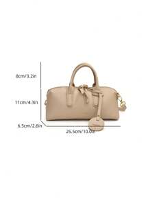 BELLEBORG Elegant & Versatile Litchi Texture Vintage Style Ladies Handbag - Beige - View 10
