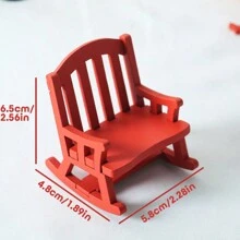 1:12 Scale Miniature Christmas Gift Chair Toys, Vintage Wooden Rocking Chair Decor, Christmas Ornament, Tabletop Figurine, Window Display Accessory