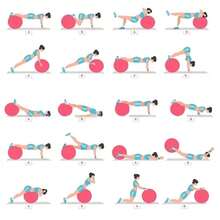 SWISS PILATES BALL 65 CM LIVEUP BLUE - 藍色 - 查看 3