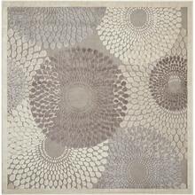 Graphic Illusions 6'7" X Square Grey Mid-Century Modern Indoor Rug - Grey - View 1