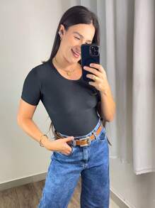 Cropped Basic Blouse Short Sleeve Women's Kit With 6 - 彩色 - 查看 9