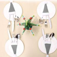 10 món đồ trang trí Giáng sinh Mũ Giáng sinh mới Bộ dao nĩa Mũ chai rượu Giáng sinh Mũ trang trí Bàn ăn - Nhiều màu - Xem 5