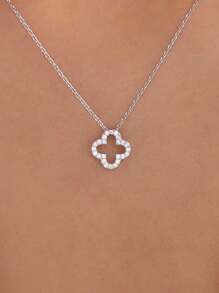 1 件女士简约水钻花朵吊坠项链 - 花朵 - 查看 9