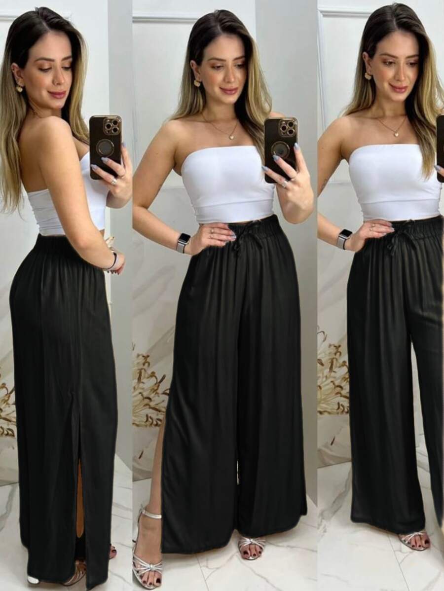 Women Pants - 黑色 - 查看 1