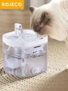 ROJECO ROJECO Automatic Cat Water Fountain , 1.5L/50oz Transparent Pet Water Dispenser For Cats Dog Smart Drinking Fountain Purifier Accessories