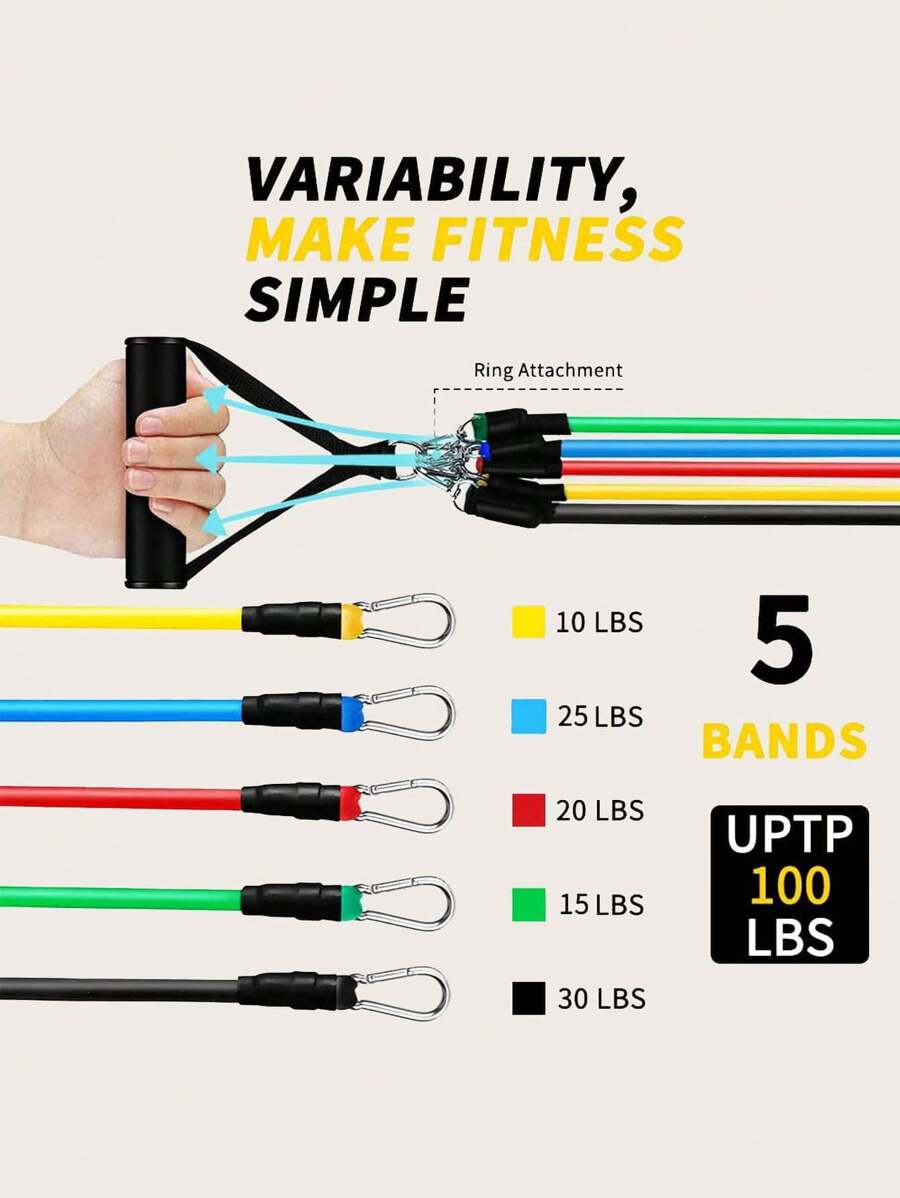 56388844 Resistance Bands Set 11pcs For Men Women Exercise Bands With