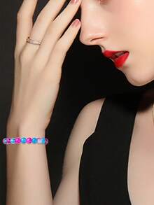 200 件混色裂纹釉面圆形玻璃珠，适合 DIY 珠宝制作 - 适用于耳环、手镯、项链 - 彩色 - 查看 5