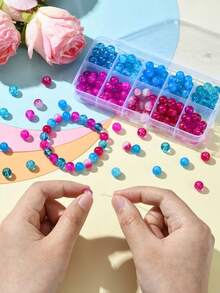 200 件混色裂纹釉面圆形玻璃珠，适合 DIY 珠宝制作 - 适用于耳环、手镯、项链 - 彩色 - 查看 4