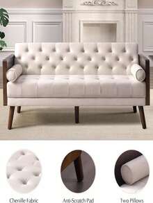 70-Inch Sofa Bed, Sleeper Loveseat, Convertible Sleeper Sofa Bed Living Room, Wood Frame Loveseat Sleeper Sofa Bed With 2 Pillows For Small Spaces, Bedroom, Office