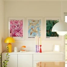 3 件/套无框 Aura 海报复古渐变美学潮流公寓墙艺术、美学房间装饰、防水帆布墙艺术、艺术品墙画，可作为礼物、卧室、客厅、办公室、浴室、家庭和宿舍装饰 - 多色 - 查看 2