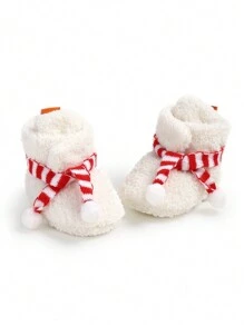 Myggpp Prewalker Toddler Boots Premium Soft Anti-Slip Sole Warm Winter Boots For Infant Infant Girls Christmas - White - View 6