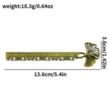 1pc Ginkgo Leaf & Butterfly Metal Bookmark, Flower Pattern Carving Ruler Type Book Aid Perfect Graduation Birthday Gifts For Friends, Family, And Teachers - one-size - View 2
