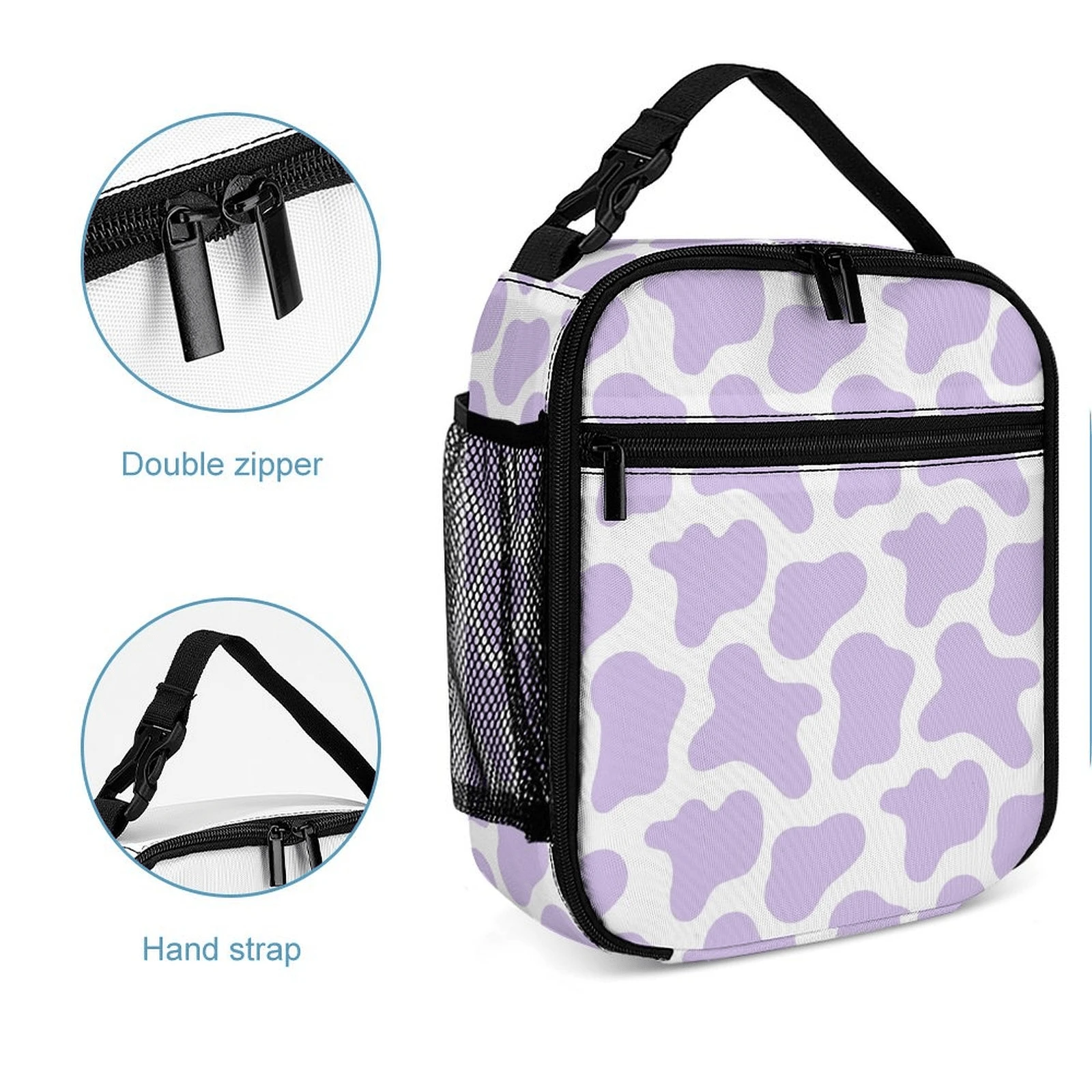 Durable DoubleLayer Oxford Cloth Lunch Bag, Colorfast Printed Pattern
