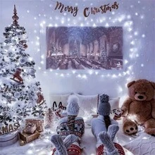 1 pieza Guirnalda de luces LED de hadas a prueba de agua para el hogar, jardín, bodas y decoraciones festivas - Funciona con batería para Halloween y Navidad