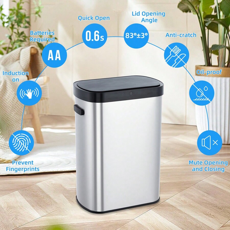 Ataucjin Ataucjin 13 Gallon Automatic Touchless Motion Sensor Trash Can