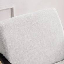 Accent Chair With Ottoman, Upholstered Mid Century Chair And Footrest, Solid Wood Arm Chair, Living Room Chairs And Ottoman Set, Grey