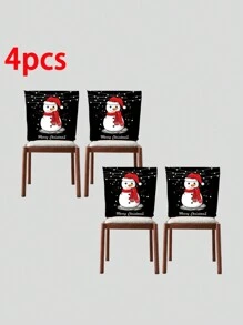 1/2/4/6 chiếc Vỏ ghế Giáng sinh hình con nai, cây thông Noel, thiết kế bông tuyết, trang trí nhà cửa cho phòng ăn, phòng khách - màu đen - Xem 11