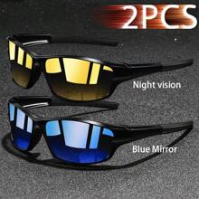 WSZ Retro Cycling Fishing Unisex Sports Fashion Glasses, Plaid Pattern Sports Glasses, Luxury Brand Designer Fashion Glasses, Tropical Beach Resort Summer Colorful Shiny Material Elegant Aesthetic Beach Resort, Outdoor, Travel Decorative - F620 - View 27