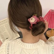 1 dây buộc tóc hình gấu kẻ sọc dễ thương mới, dây buộc tóc hoạt hình dễ thương cho bé gái, phụ kiện tóc đa năng - Nhiều màu - Xem 6