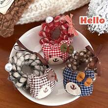 1 dây buộc tóc hình gấu kẻ sọc dễ thương mới, dây buộc tóc hoạt hình dễ thương cho bé gái, phụ kiện tóc đa năng - Nhiều màu - Xem 10