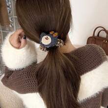 1 dây buộc tóc hình gấu kẻ sọc dễ thương mới, dây buộc tóc hoạt hình dễ thương cho bé gái, phụ kiện tóc đa năng - Nhiều màu - Xem 7