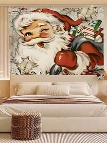 1 件圣诞老人赠送礼物，祝圣诞快乐家居装饰挂毯，适合小客厅聚会、户外冬季节日、家庭聚会和房间背景装饰、房间装饰、房间旗帜、房间用品、圣诞装饰 - 彩色 - 查看 9