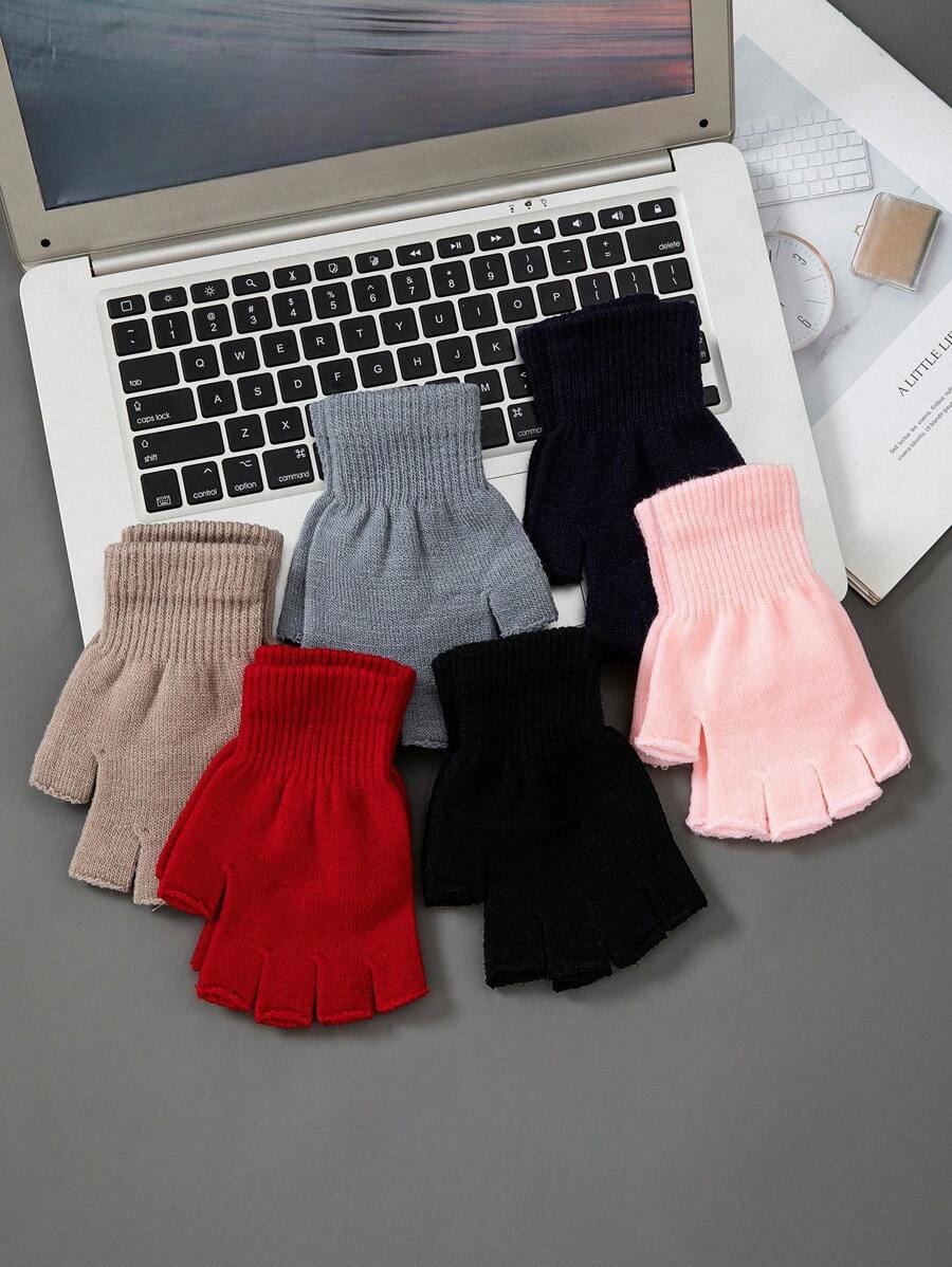 New Kids Solid Color Gloves Suitable For Autumn And Winter Outdoor Elastic Warm Gloves - 1Pair - View 1