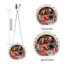 1 đồ trang trí gia đình bằng Acrylic cá nhân hóa, đồ trang trí Giáng sinh tròn, đồ trang trí Giáng sinh thiết kế thăng hoa thêm đồ trang trí ảnh - Nhiều màu - Xem 3