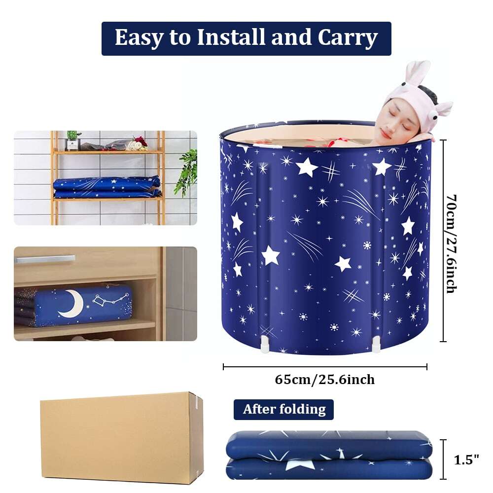 Foldable Bathtub Portable Soaking Bath Tub Bathing Tub For Shower Stall