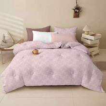 1 Pieza Edredón con tela tacto terciopelo, Relleno de fibra SOYA, es más sana y mas confortable, super bien para temporada fríos - Rosa Pálido - Ver 2