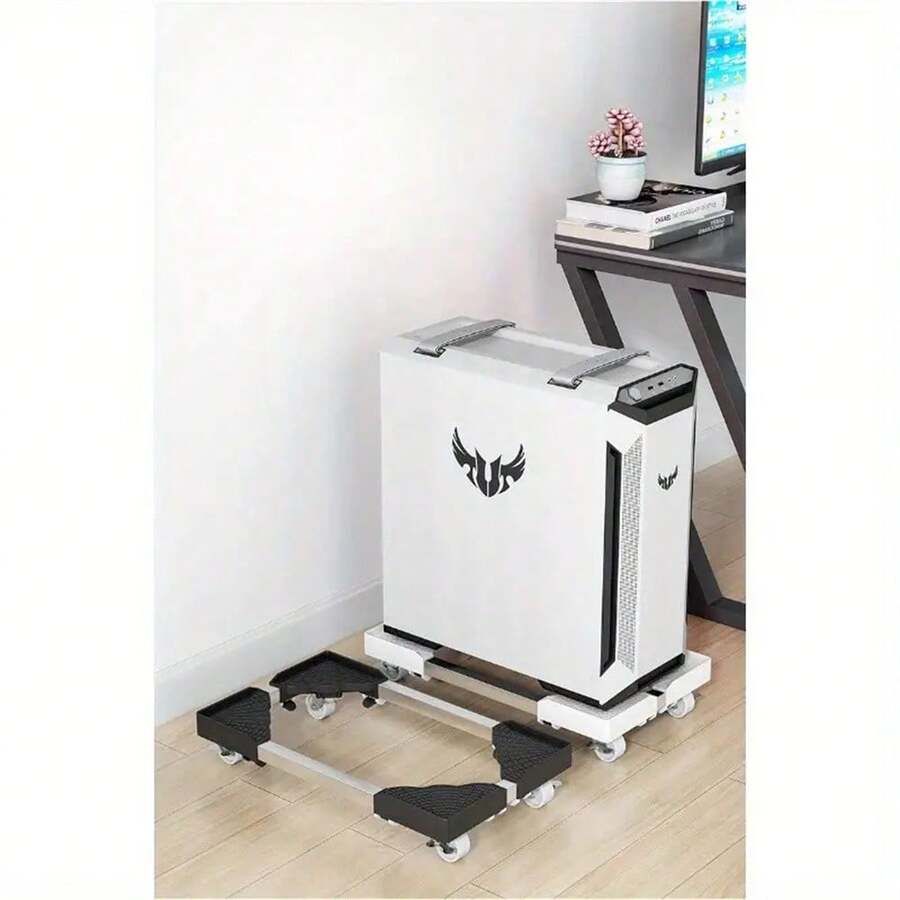 Adjustable Metal Computer Cart With Swivel Casters And Ventilation