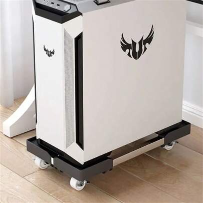 Adjustable Metal Computer Cart With Swivel Casters And Ventilation Cooling Base - Desktop PC Stand For Office Storage (PC Not Included) Outdoor Decor