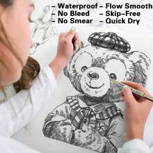 6/9/12pcs Drawing Pen Set With Black Ink, Fine Liner Pens Suitable For Sketching, Cartoon Drawing, Art Painting Back To School