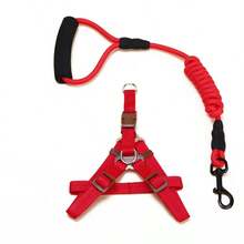 1 套简易狗绳、猫胸背带和牵引绳、小狗牵引绳、小型犬和猫宠物用品 - 紅色 - 查看 4