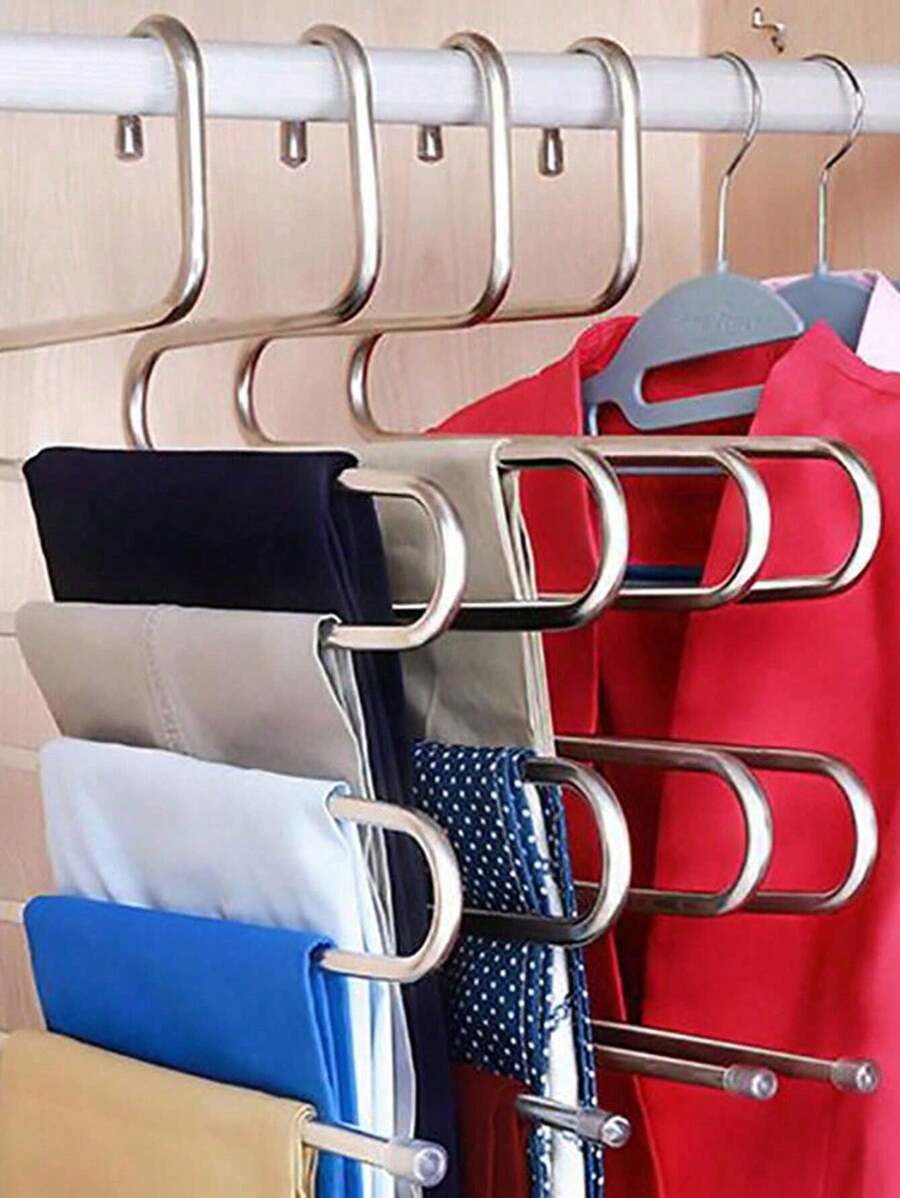 Stainless Steel MultiFunctional SType Pants Hanger For Closet Storage