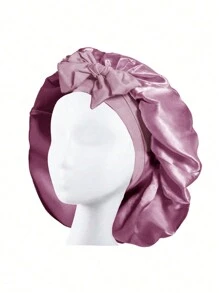 1PC Mũ trùm đầu bằng lụa cho phụ nữ khi ngủ, mũ trùm đầu bằng vải satin, mũ trùm đầu ngủ ban đêm, khăn choàng cho tóc xoăn có dây buộc - A - Xem 14