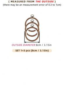 3 chiếc vòng thêu tay họa tiết vân gỗ cổ điển tự làm, chất liệu ABS & PVC chất lượng cao, bền & chống vỡ, móc kim loại để treo, có 7 kích cỡ, thích hợp cho Halloween, Giáng sinh, mặt dây chuyền điện thoại, đồ trang trí túi xách, phụ kiện tóc, đồ trang trí để bàn, mặt dây chuyền xe hơi - màu nâu - Xem 14