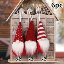 6 Peças Boneco Decorativo de Pendente de Natal, Pendente de Boneco Sem Rosto, Pendente de Boneco Velho, Pendente de Boneco Rudolph Sem Rosto, Pendente Decorativo de Suspensão Para Férias, Adequado para Decoração de Pendente de Casa, Pendente de Decoração de Evento