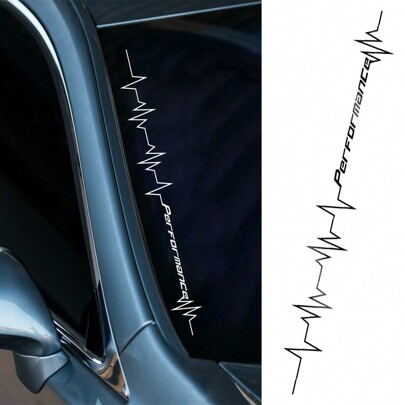 Reflective Performance Heartbeat Line Sticker Car Windshield Windscreen Bumper Hood Decor Decal Auto Vehicle Vinyl Decoration