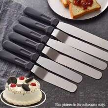 1pc Stainless Steel Icing Spatula, Cake Decorating Tool, 6/8/10/12 Inch Straight And Curved Cake Scraper And Smoother For Baking