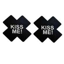 1 par de nuevas cubiertas para pezones que brillan en la oscuridad de Navidad/Halloween, pastillas respirables para el pecho, pegatinas de pezones impresas de un solo uso con diseño de cruz, cubiertas sexys para pezones para mujeres, para fiestas